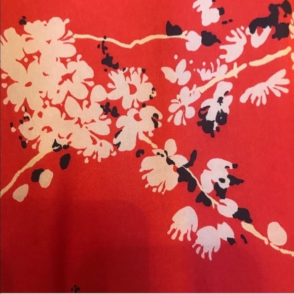 Forever 21 Red Cherry Blossom Floral Satin Kimono Size S - Picture 3 of 15